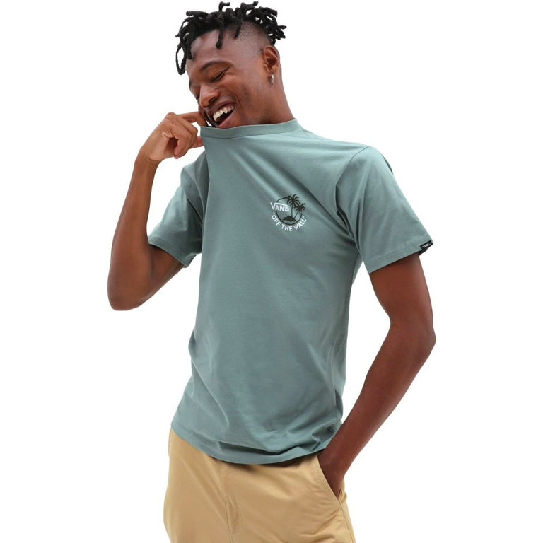 Sunset Dual Palm II T Shirt Chinois Green Grape Leaf White
